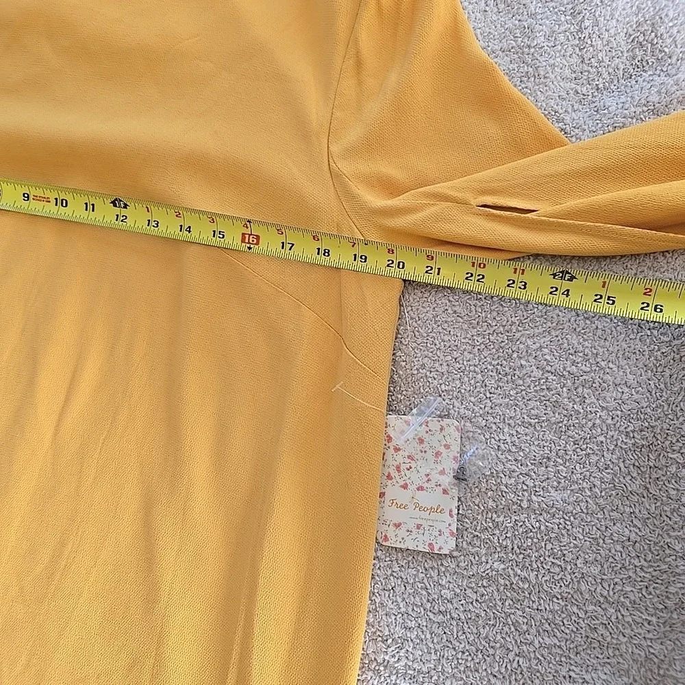 Free People Some Like It Hot Dress In Sun‎ Yellow SIZE L Flowy Slit Sleeves NWT